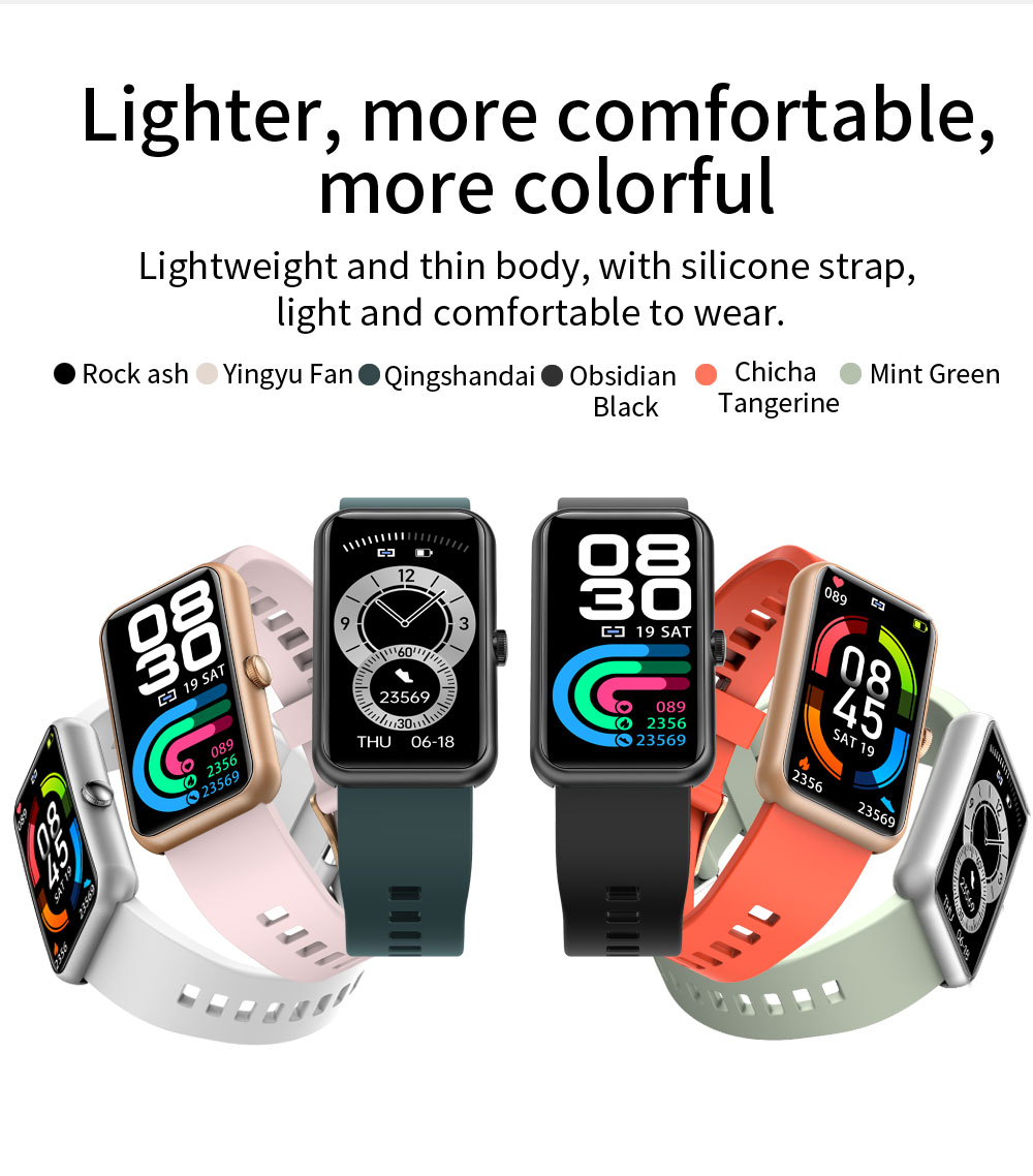 Reloj inteligente cuadrado / Reloj inteligente L16 para mujeres para hombres / IP68 Reloj deportivo de monitoreo de frecuencia cardíaca a prueba de agua